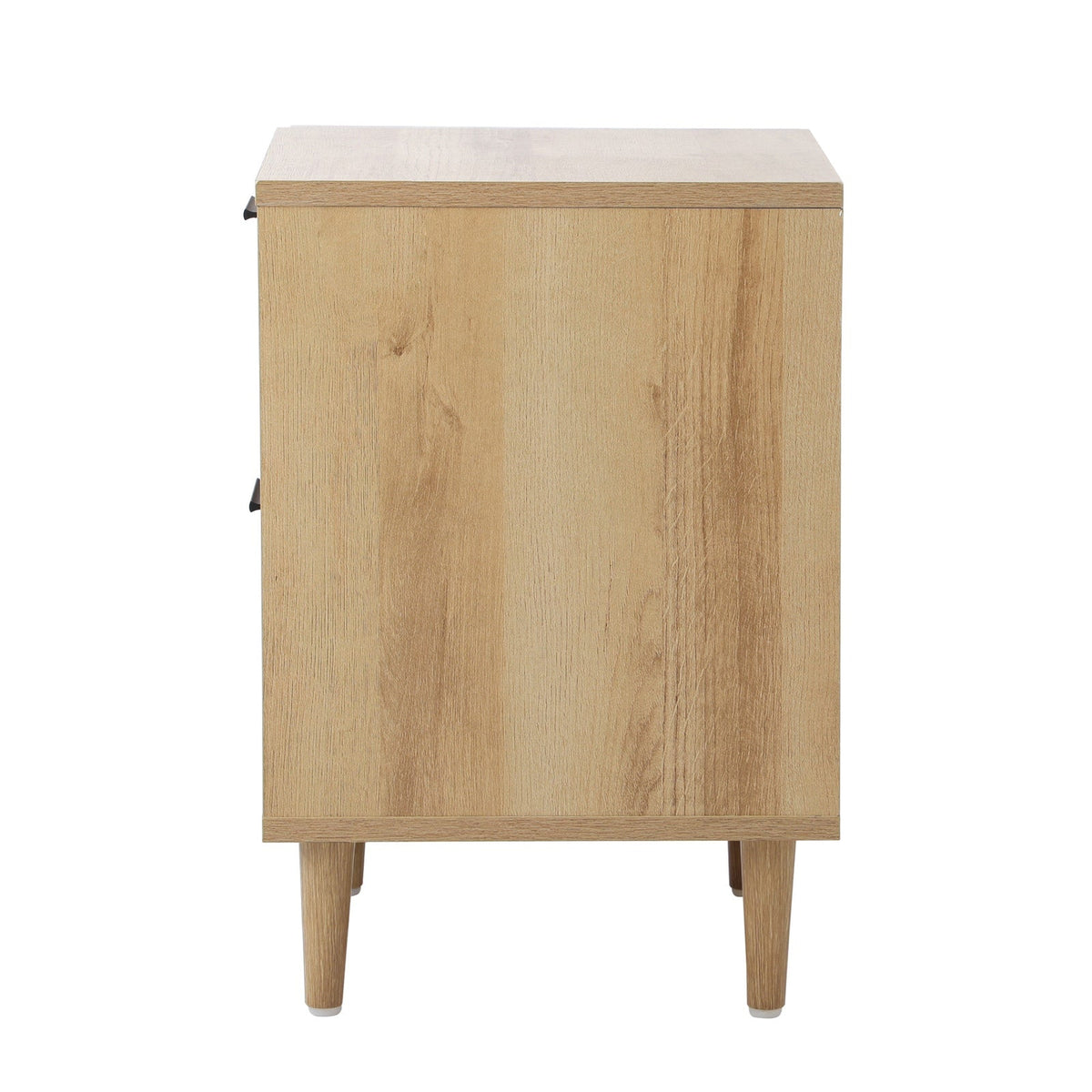 Oikiture Bedside Table Nightstand 2 Drwers Side End Table Storage Natural