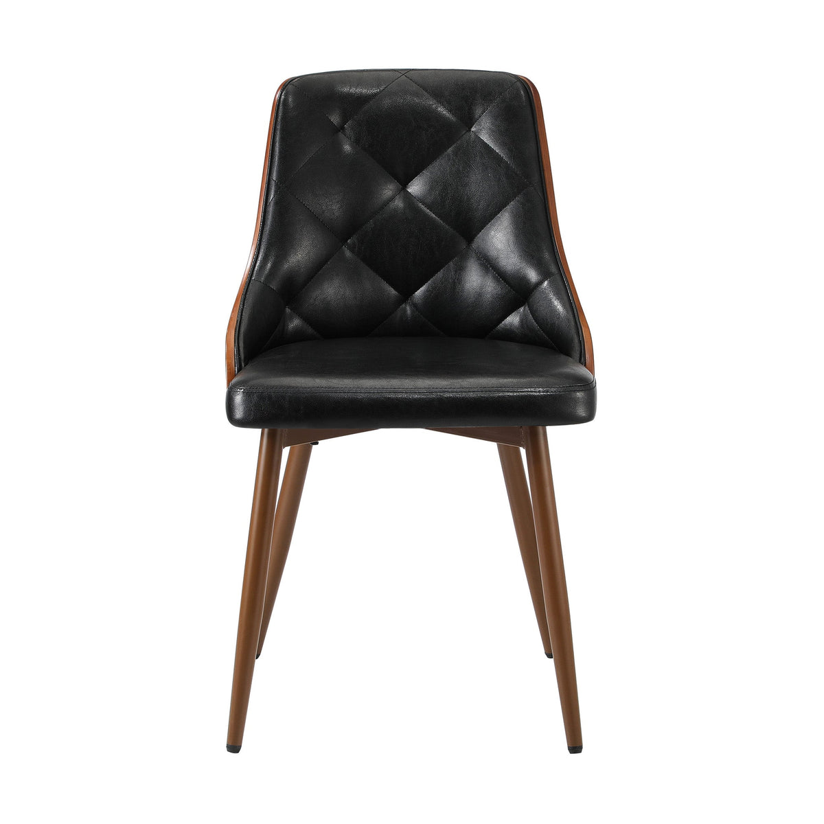 Oikiture Dining Chairs Set of 2 Tufted Glossy Faux PU Leather