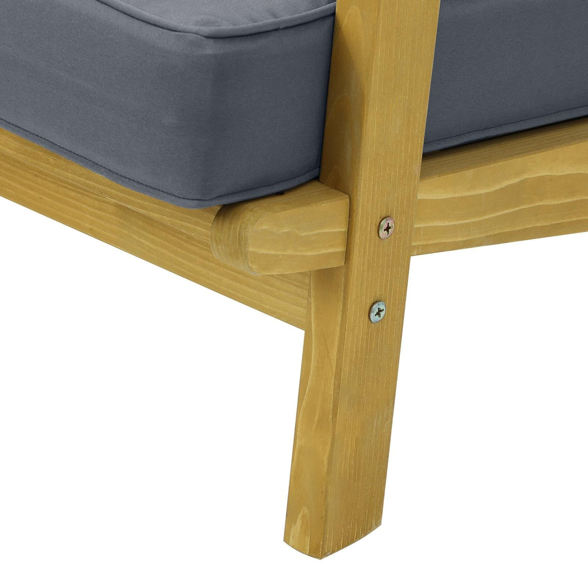 Livsip Outdoor Armchair Furniture Sun Lounge Wood Chair Garden Sofa Foot Stool