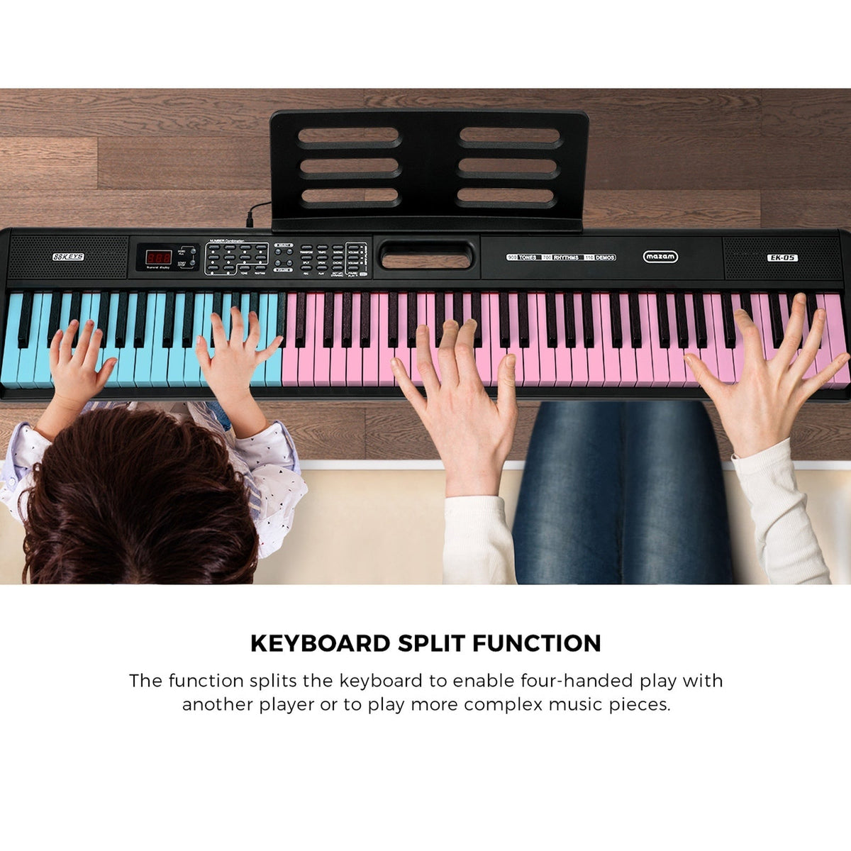 Mazam 88 Keys Electronic Piano Keyboard Portable Lighted Electric Keyboards