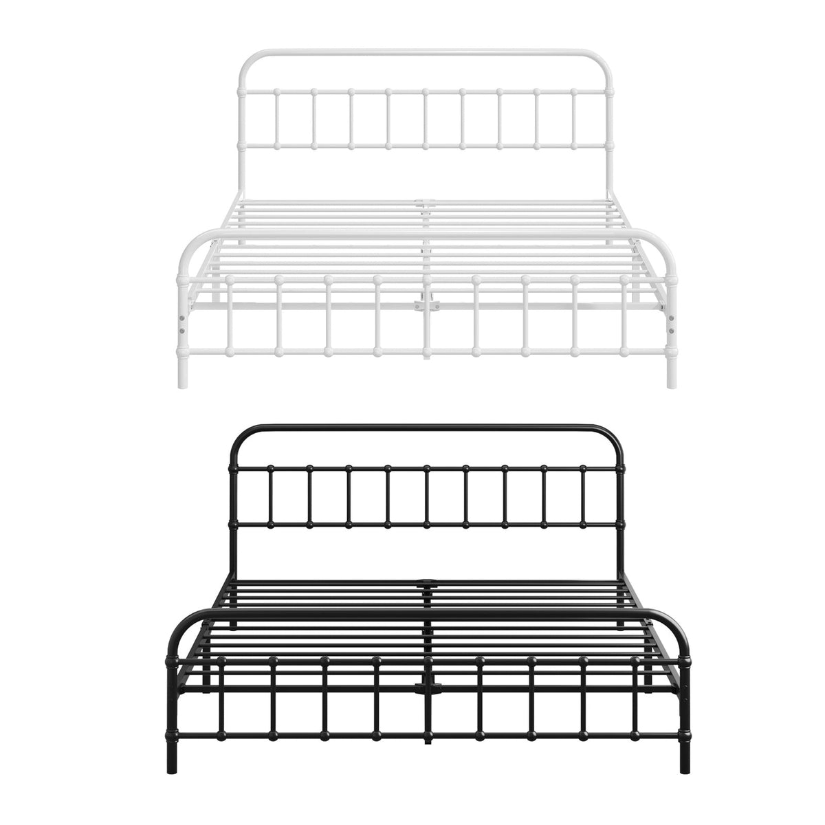 Oikiture Metal Bed Frame Queen Double King Single Size Metal Bed Base Platform