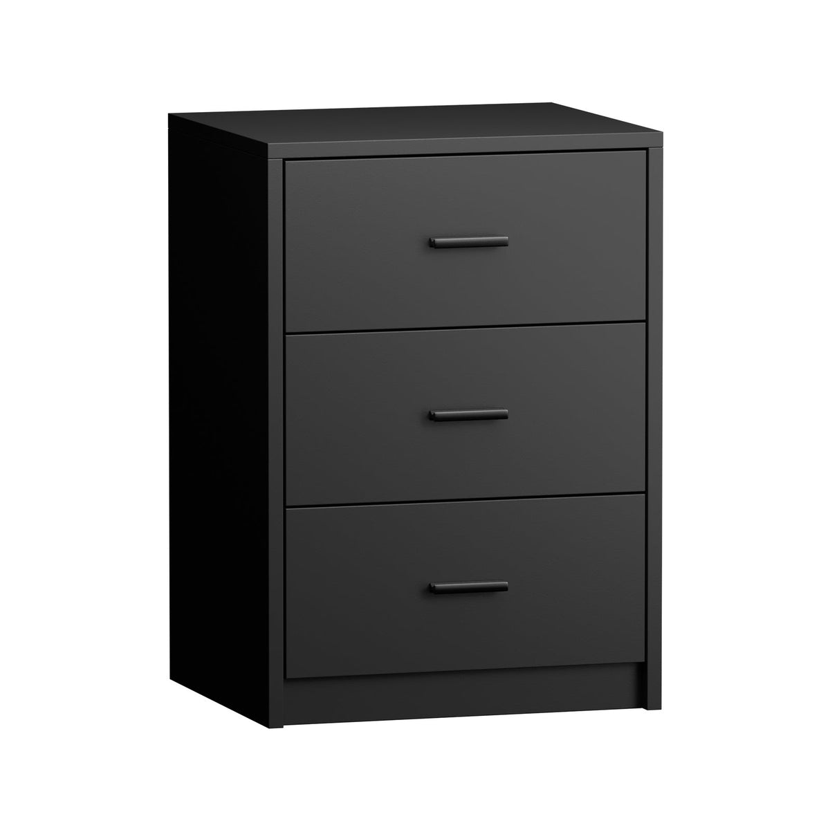 Oikiture Bedside Table 3 Drawers Nightstand Bedroom Storage Side End