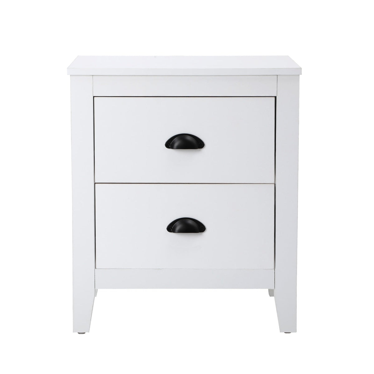 Oikiture Bedside Table 2 Drawers Side Tables Nightstand Storage Cabinet Vintage