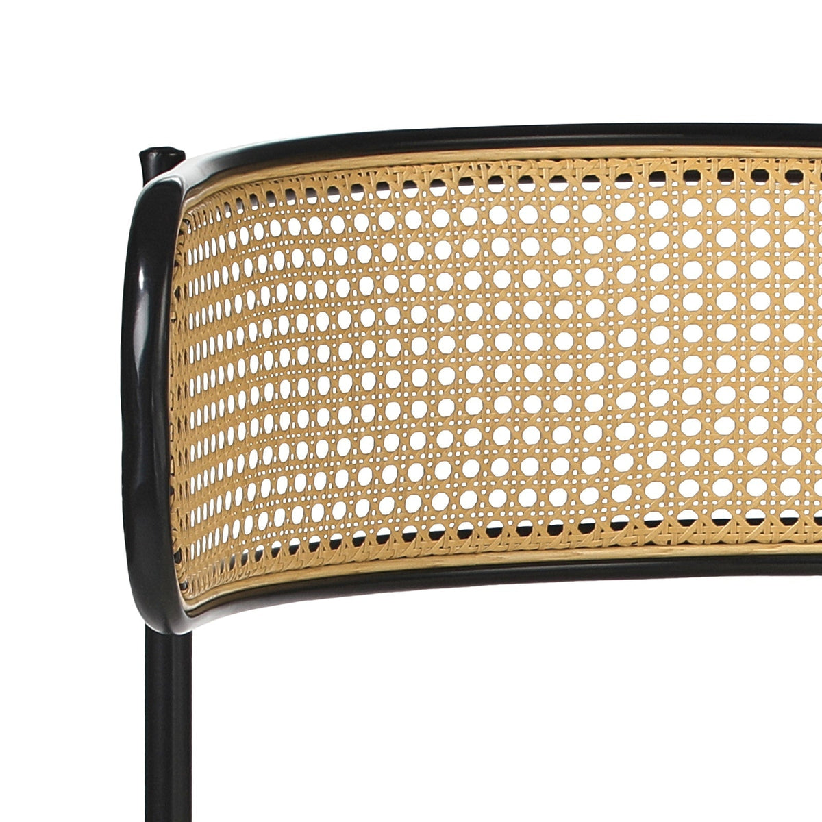 Oikiture Dining Chair Round Boucle Kitchen Lounge Backrest Black and White