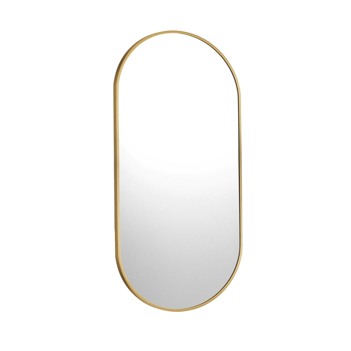 Oikiture Wall Mirrors Oval Makeup Mirror Bedroom Home Decor Gold 84x50cm