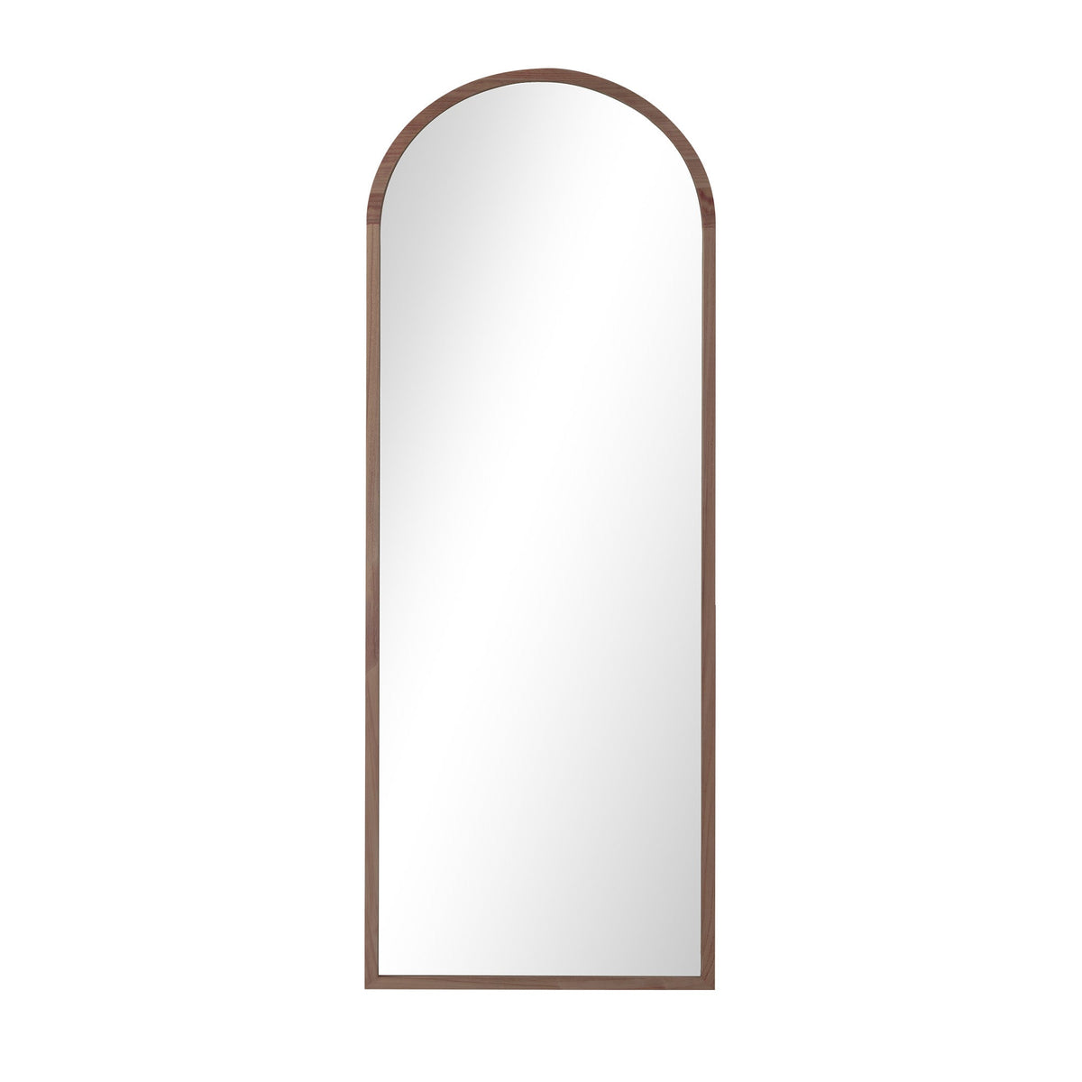 Oikiture Wooden Full Length Mirror 180x70cm Arched Dressing Floor Mirrors Brown