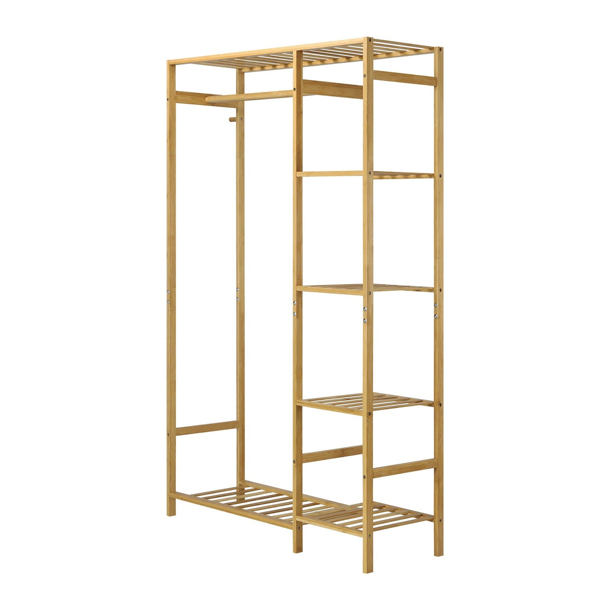 Oikiture Open Wardrobe Portable Rack Hanging Clothes Organizer Storage Shelves