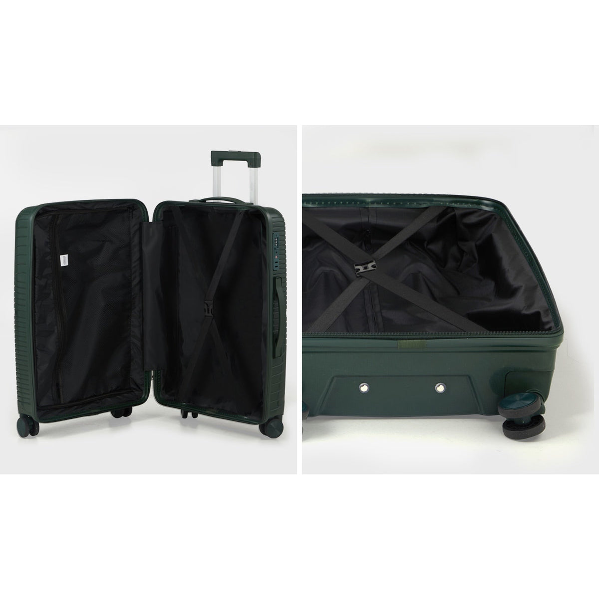 Mazam 3PCS Luggage Suitcase Trolley Set Travel Green PP Case TSA Lock Storage
