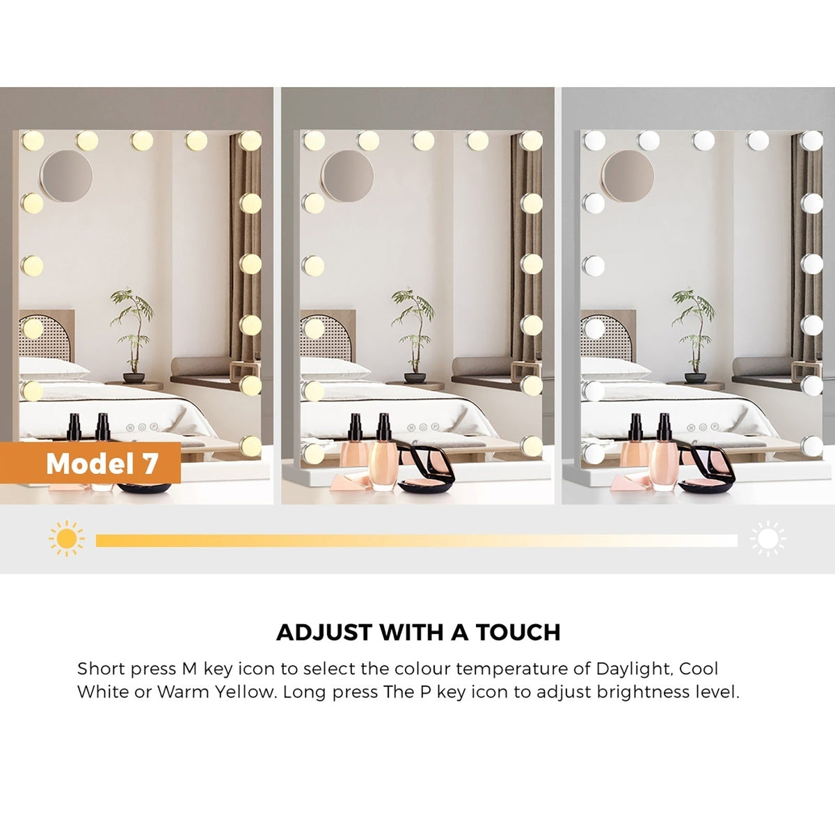 Oikiture Hollywood Mirrors Makeup Magnifying Mirror Bluetooth with LED Lights