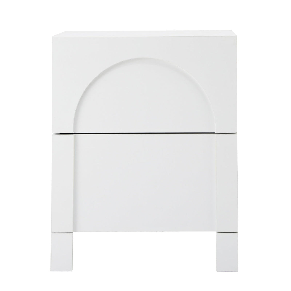 Oikiture Bedside Table 2 Drawers Side Table Storage Cabinet Nightstand White