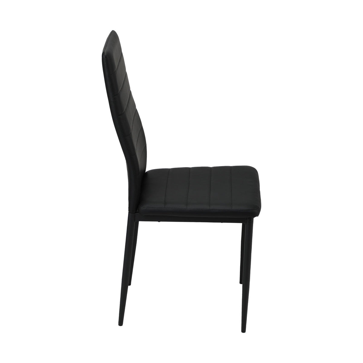 Oikiture 4PCS Dining Chairs High-Back Kitchen Chair Padded Faux Leather Black