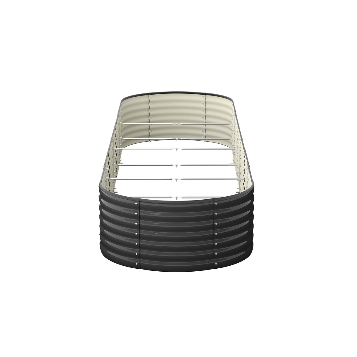 Livsip Raised Garden Bed Beds Kit Planter Oval Galvanised Steel 320cmX80cmX56cm