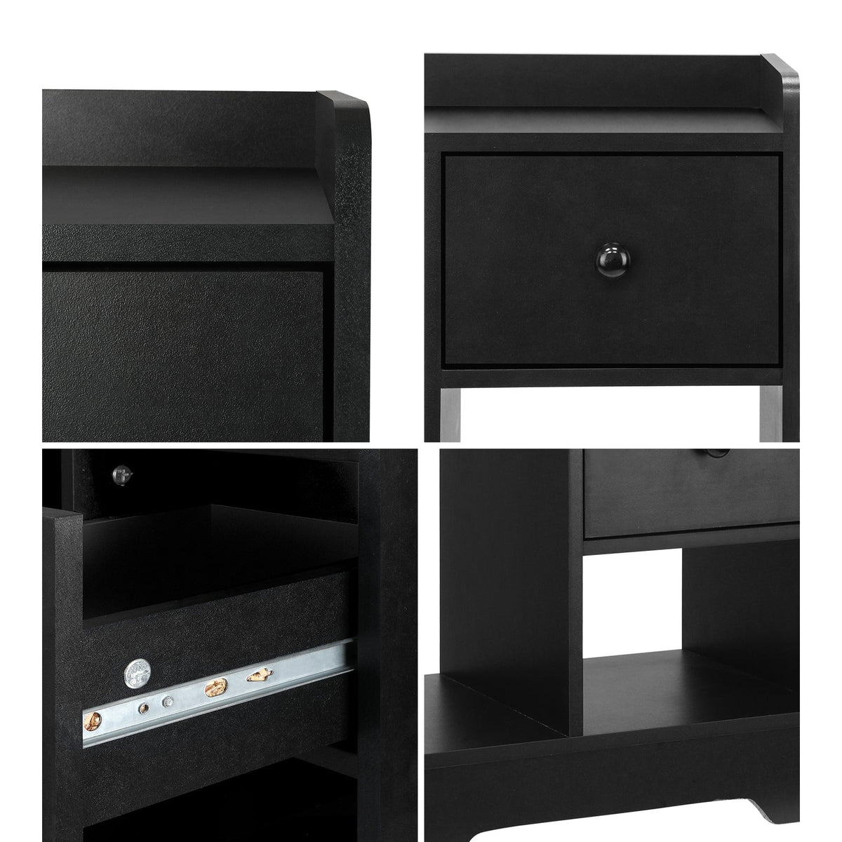 Oikiture Bedside Tables Side Table Nightstand Storage Drawer Shelf Bedroom Unit