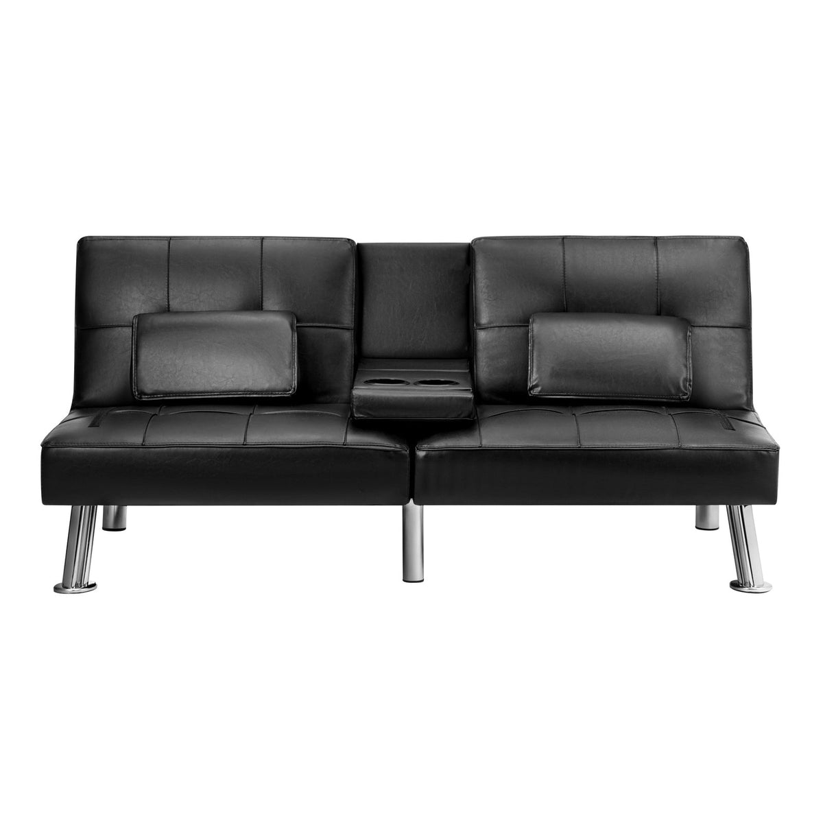 Oikiture Sofa Bed Lounge 3 Seater Futon Couch Recliner Cup Holder Sofabed Seat