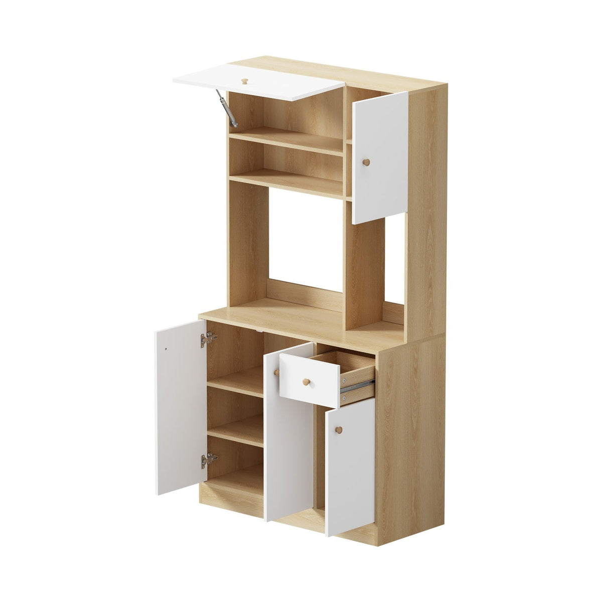 Oikiture Buffet Sideboard Storage Cabinet Kitchen Pantry Cupboard Hallway Table