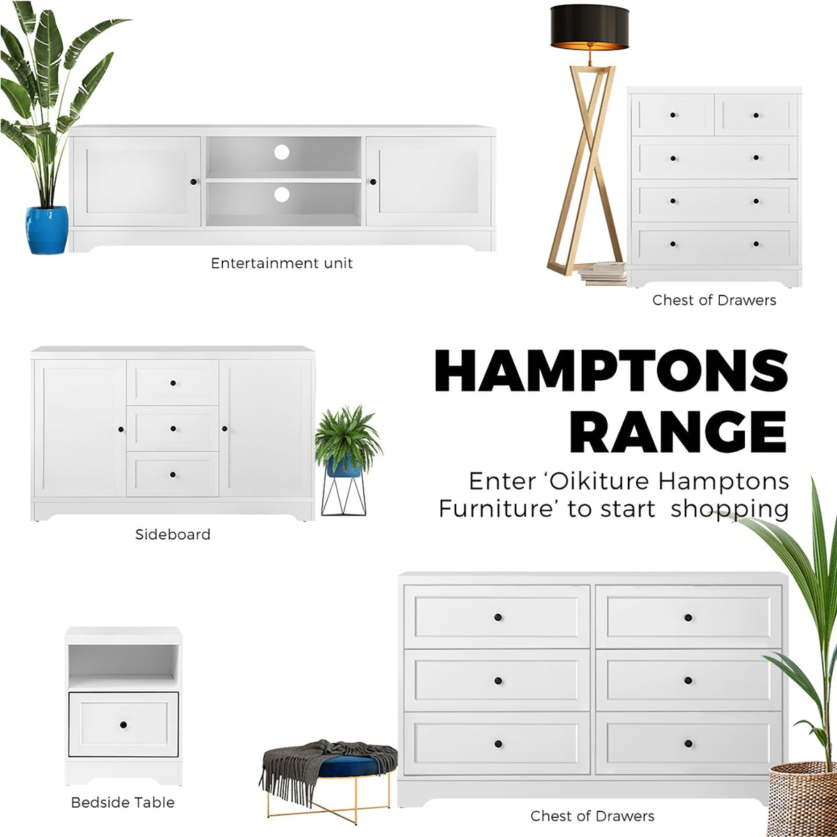 Oikiture Bedside Tables Drawers Bedroom Hamptons Furniture Storage Cabinet