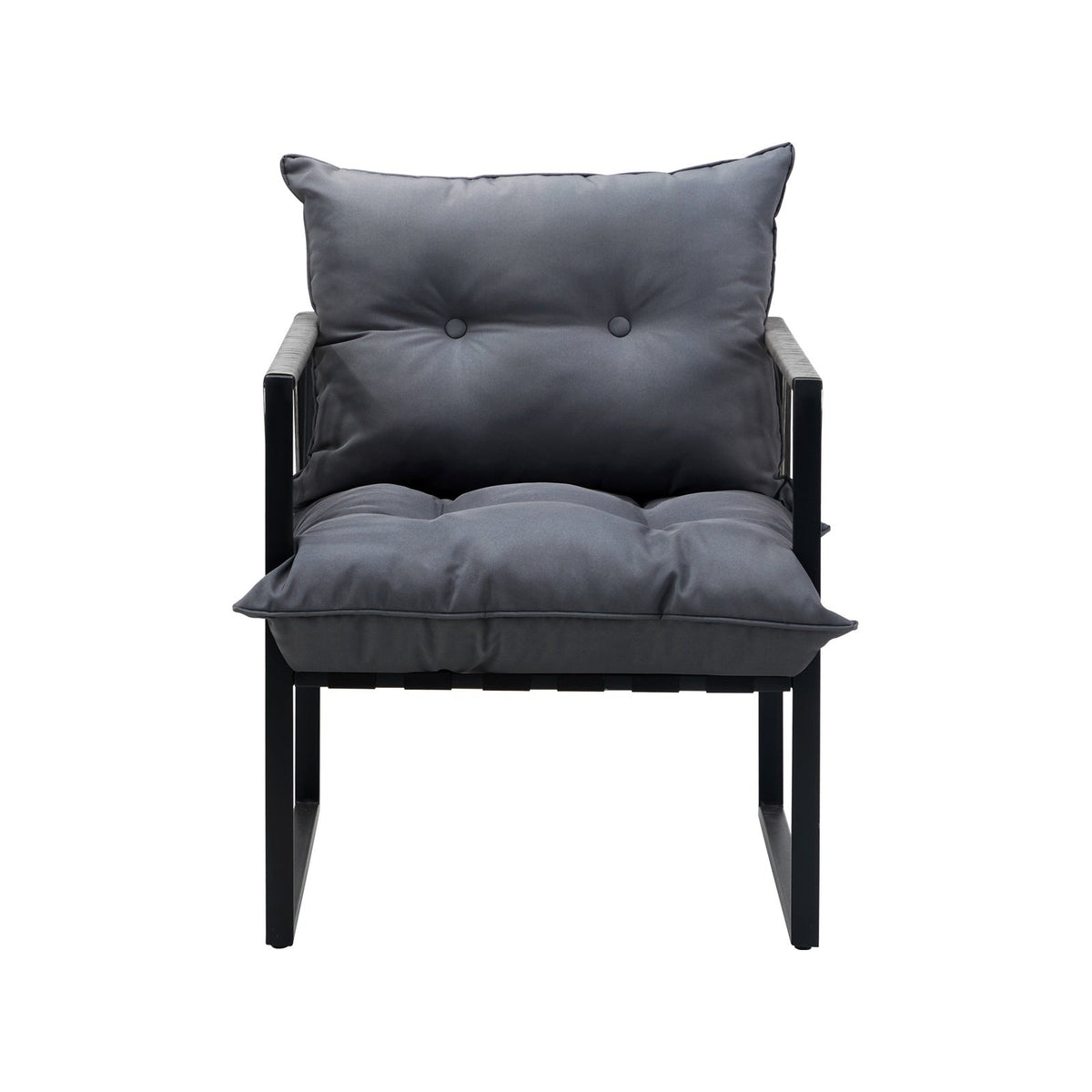 Livsip 2PCS Outdoor Furniture Patio Chairs Garden Lounge Sofa Set PE Wicker Grey