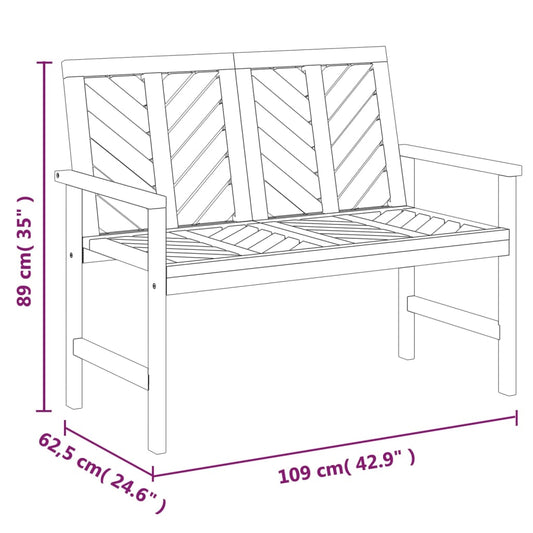 362234 vidaXL Garden Bench 109 cm Solid Wood Acacia