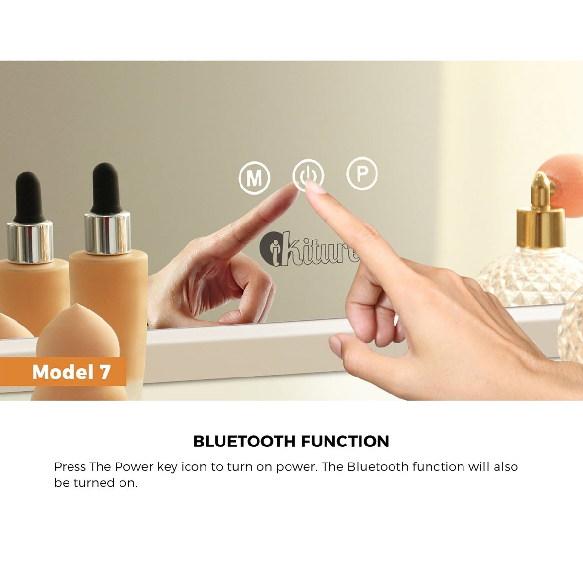 Oikiture Hollywood Mirrors Makeup Magnifying Mirror Bluetooth with LED Lights