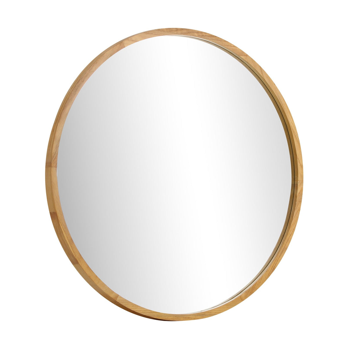 Oikiture 60cm Wall Mirrors Round Makeup Mirror Home Decor Wooden Dining Room