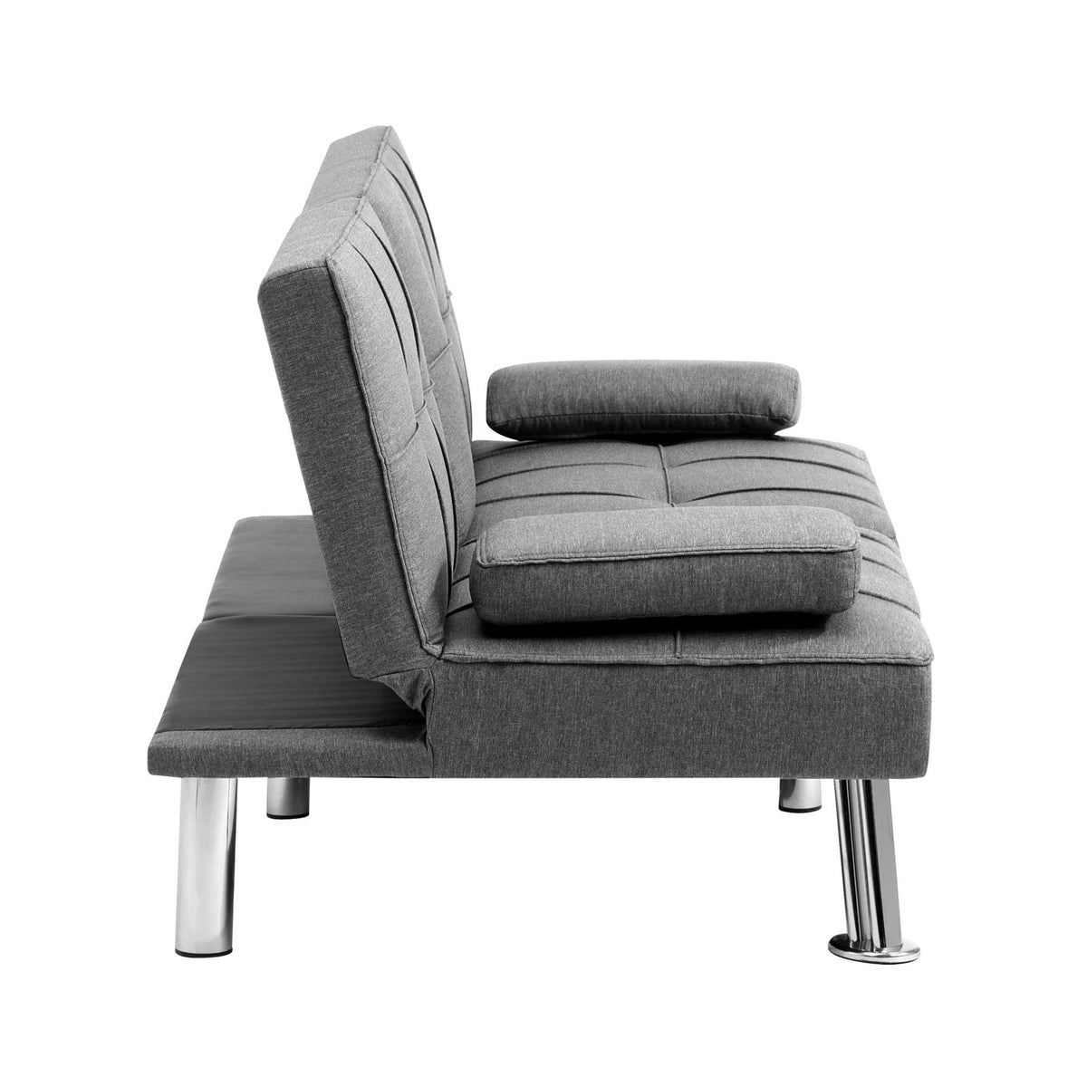 Oikiture Sofa Bed Lounge 3 Seater Futon Couch Recliner Cup Holder Sofabed Seat