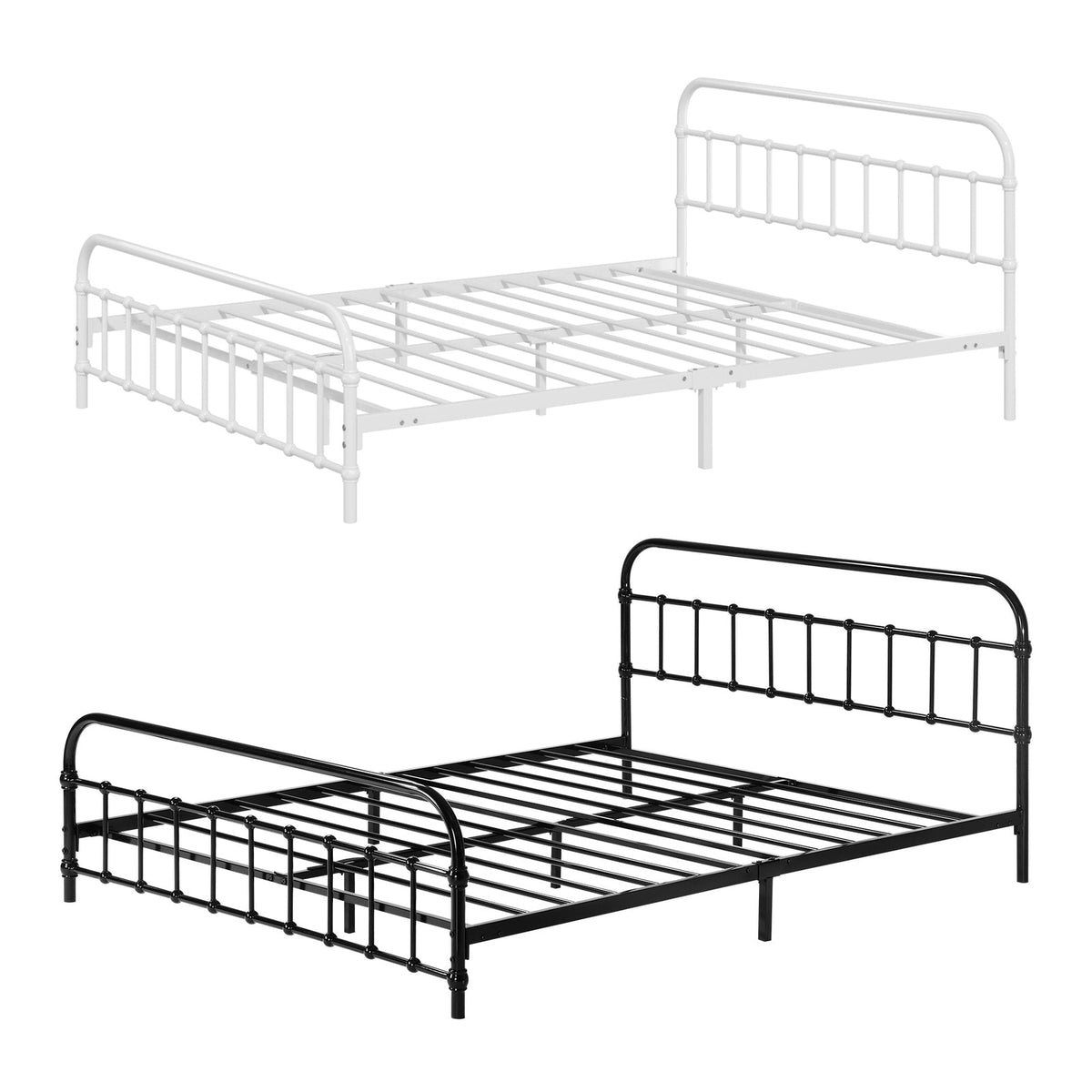 Oikiture Metal Bed Frame Queen Double King Single Size Metal Bed Base Platform