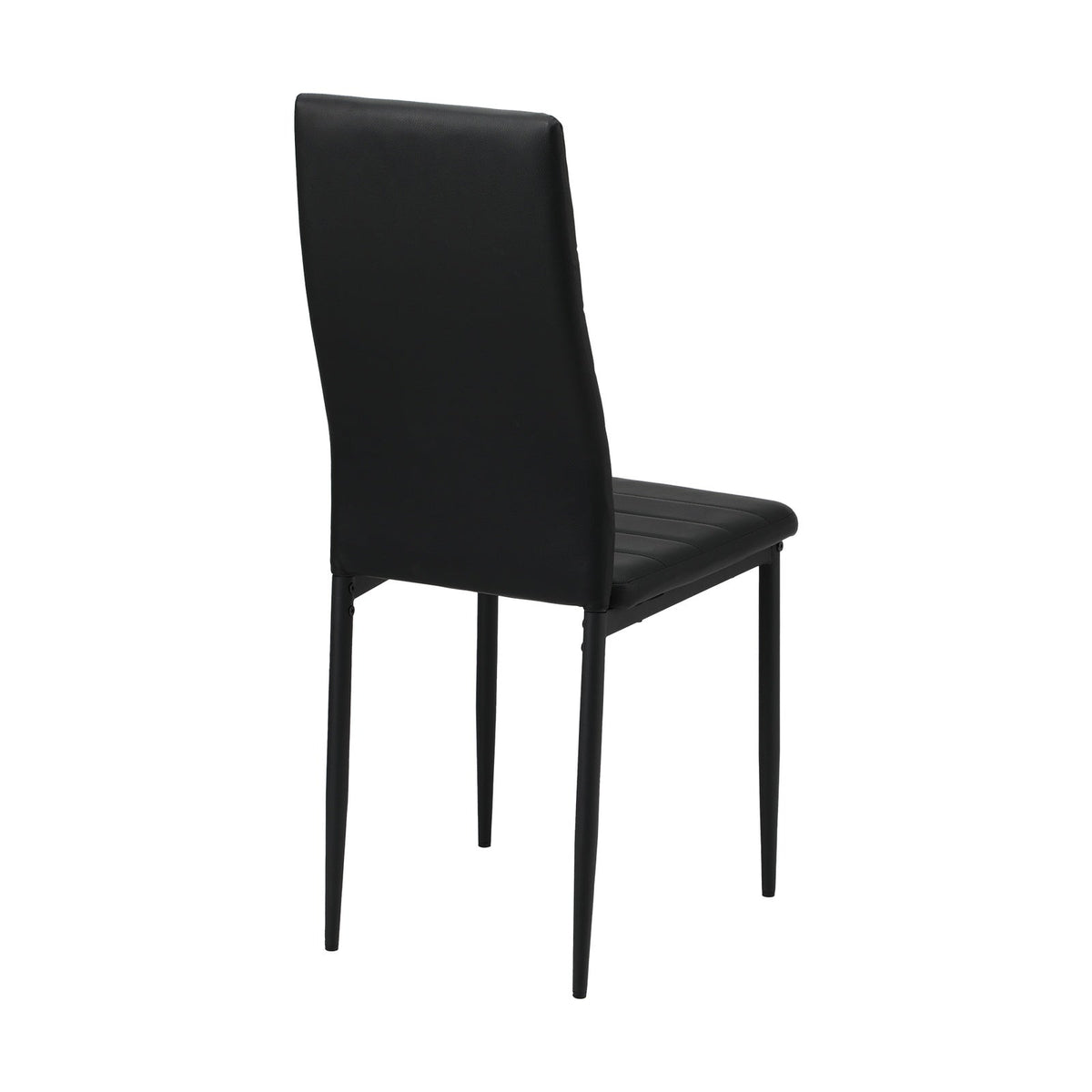 Oikiture 4PCS Dining Chairs High-Back Kitchen Chair Padded Faux Leather Black