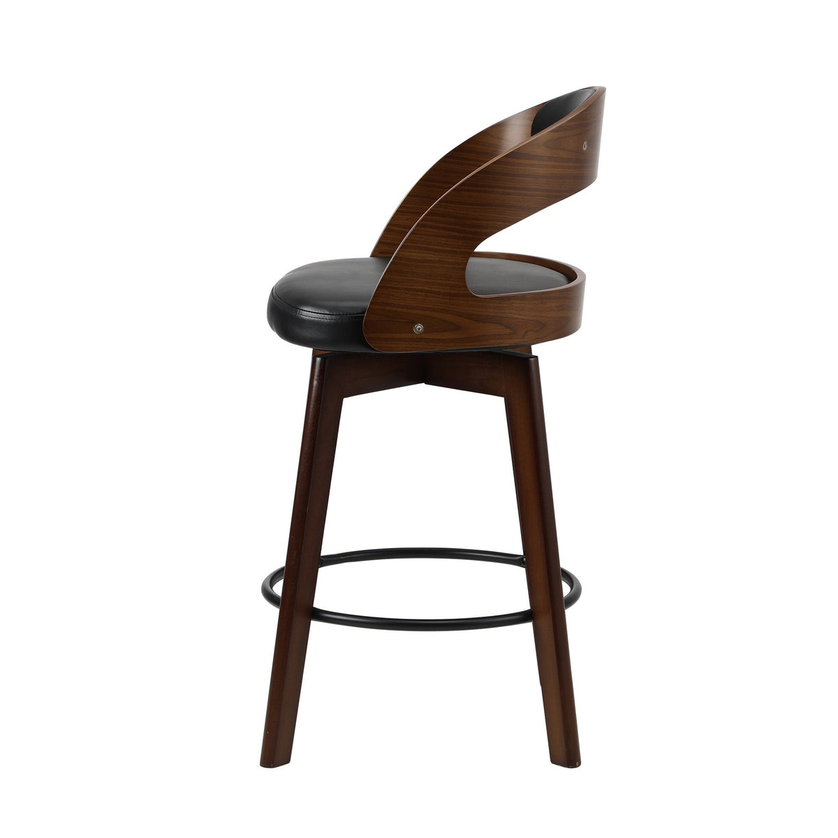 Oikiture 2x Bar Stools Kitchen Counter Stool Swivel Dining Chair PU Leather