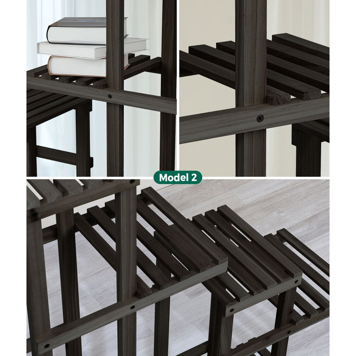 Livsip Plant Stand Garden Planter Wooden Flower Pot Rack Shelving Indoor Outdoor