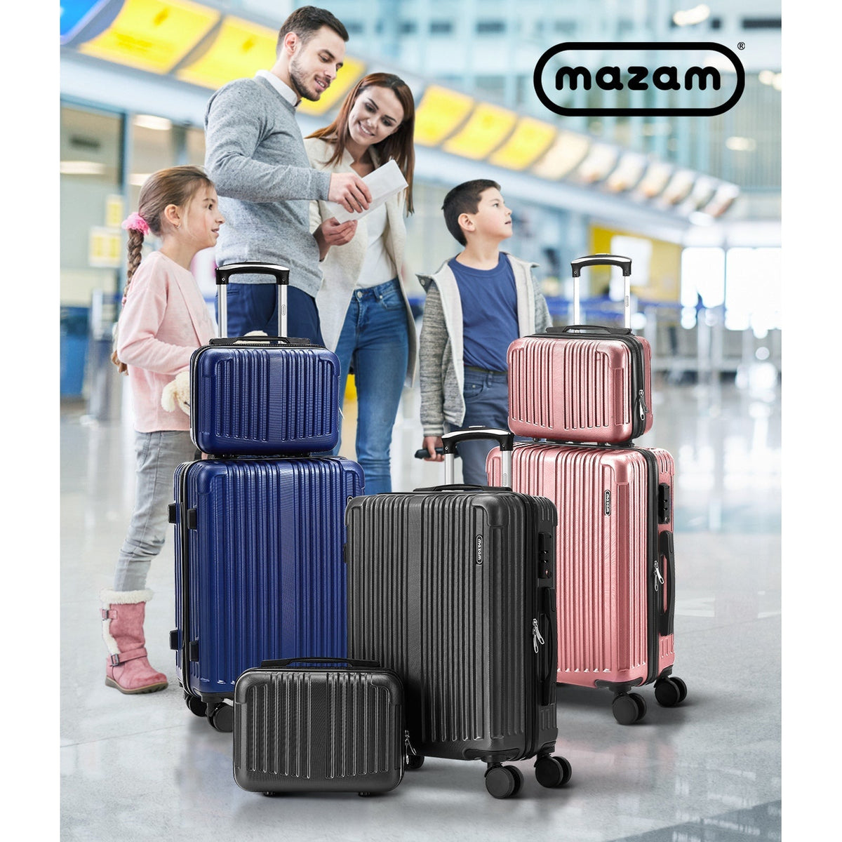Mazam 2PCS Luggage Suitcase Trolley Set Travel Carry On TSA Lock Hard Case