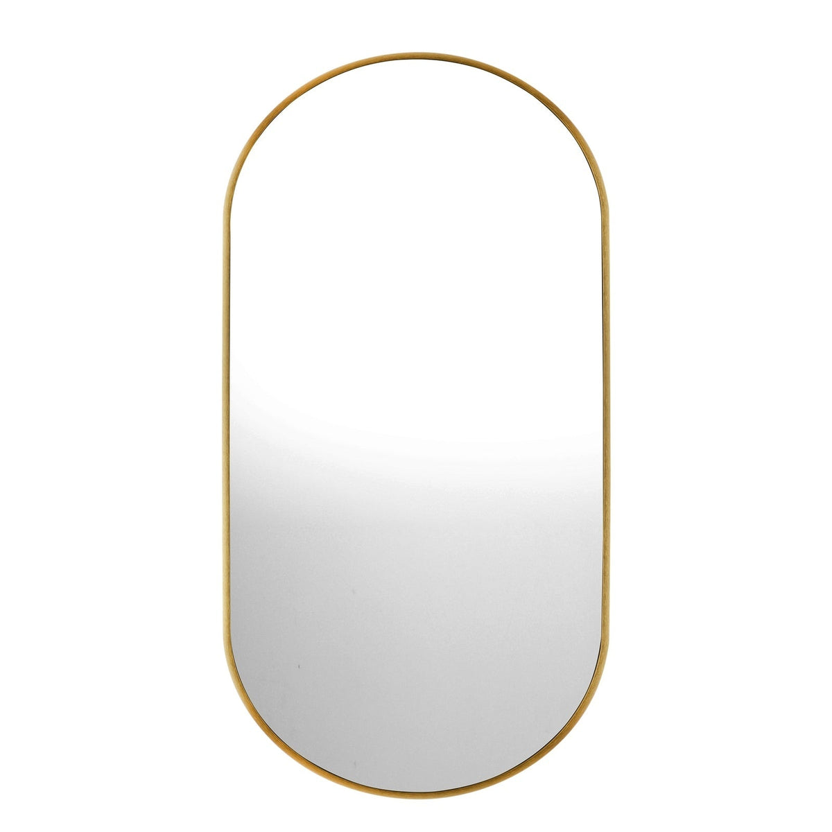 Oikiture Wall Mirrors Oval Makeup Mirror Bedroom Home Decor Gold 84x50cm