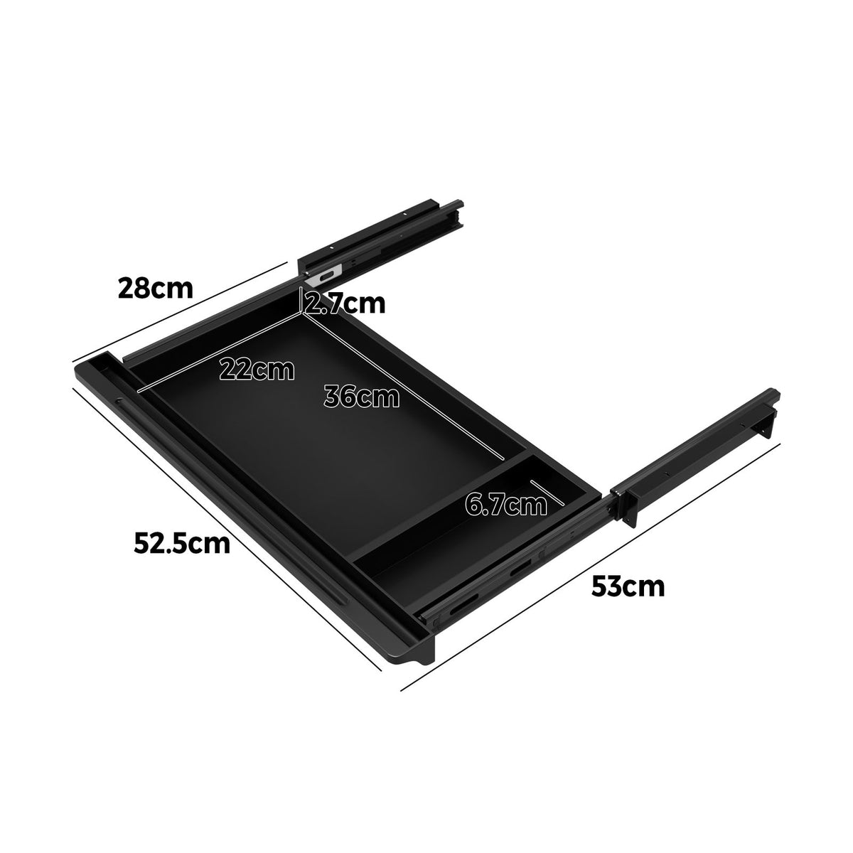 Oikiture Under Desk Drawer Pull-Out Drawer Sliding Tray Storage Organizer Black