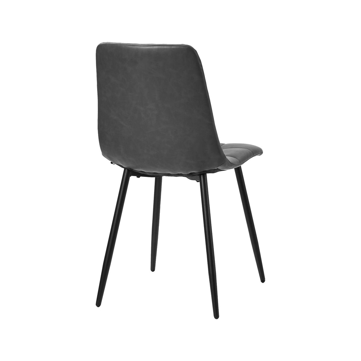 Oikiture 4x Padded Dining Chairs Kitchen PU Leather Seat Retro Grey