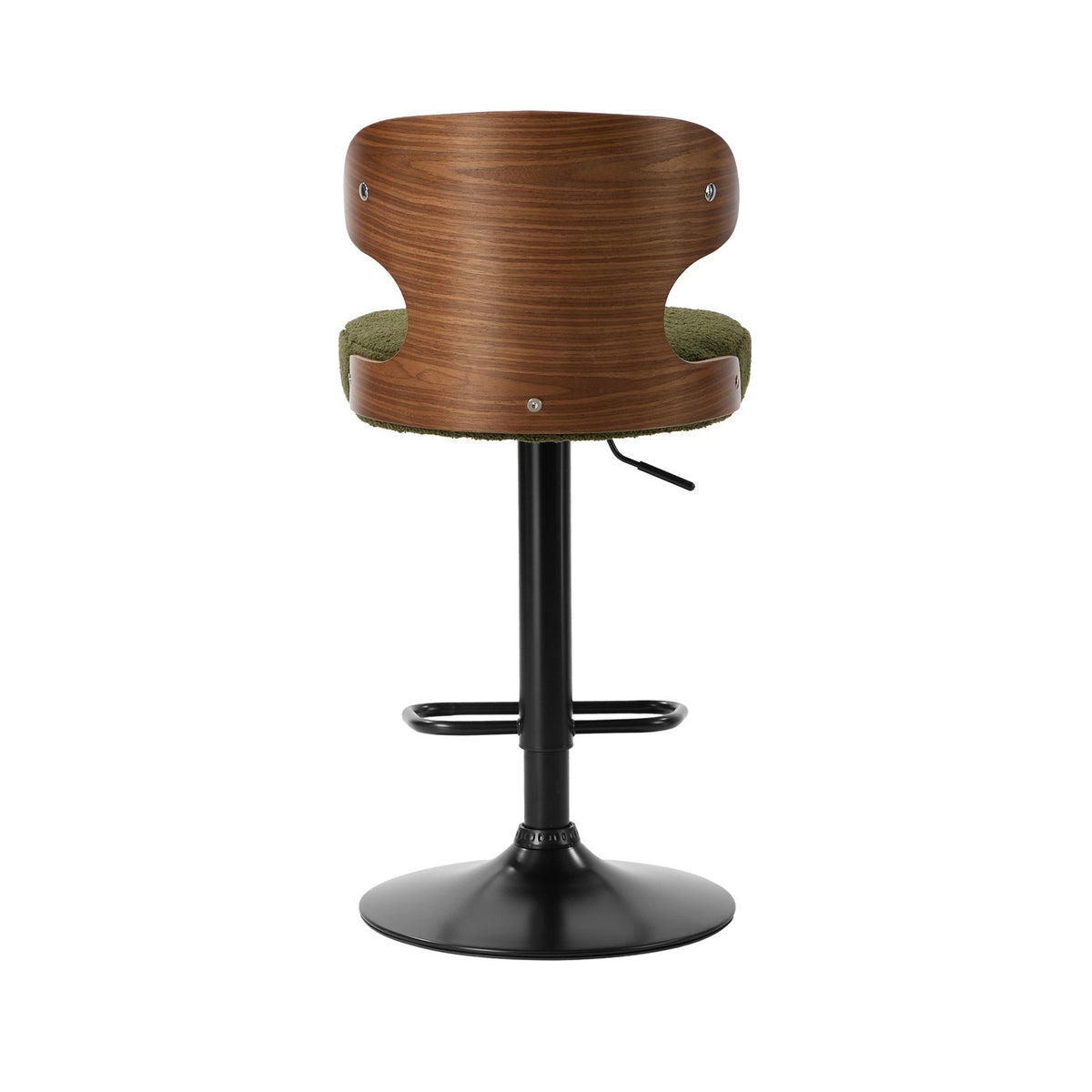 Oikiture 2x Bar Stools Swivel Kitchen Bar Chairs Gas Lift Stool Boucle Green