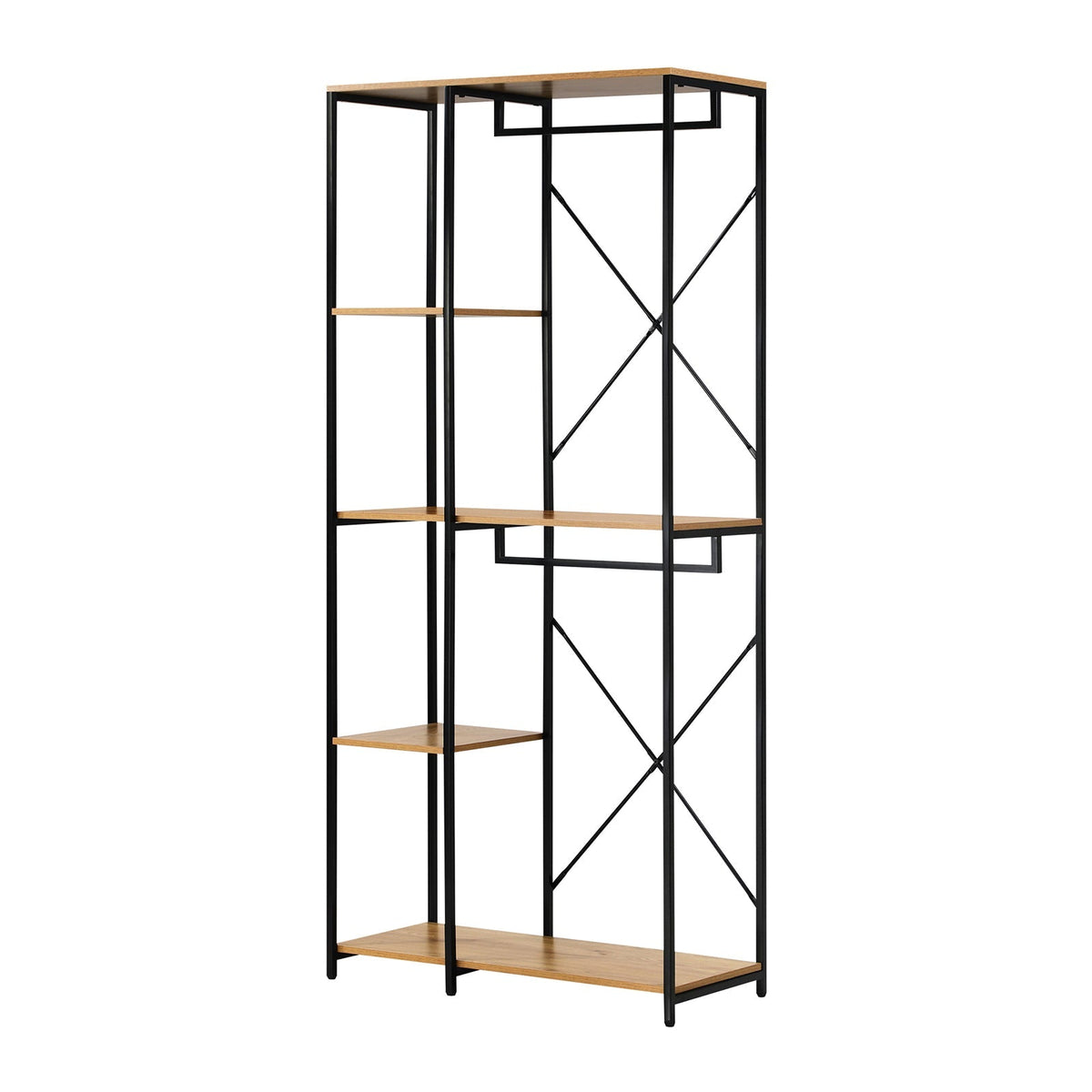 Oikiture Clothes Rack Large Open Wardrobe Garment Coat Hanging Rail 5 shelves