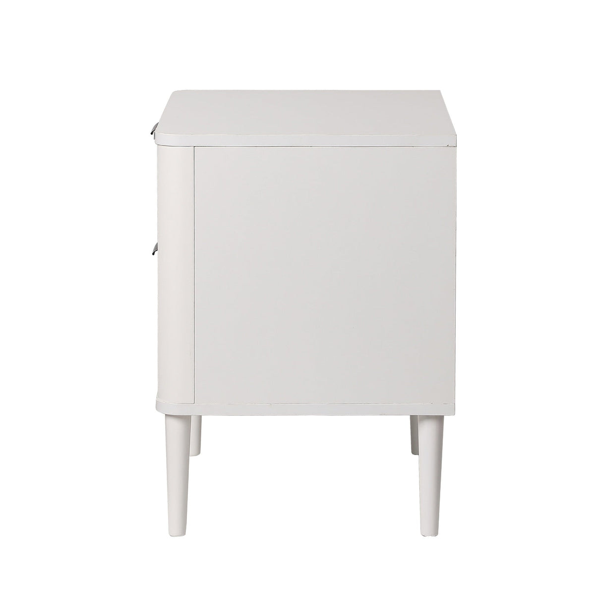 Oikiture Bedside Table Nightstand Side Storage 2 Drawers Cabinet White