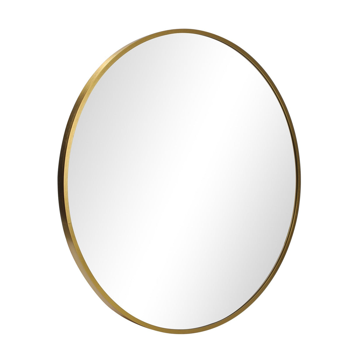 Oikiture Wall Mirrors Round Makeup Mirror Vanity Home Decor 50cm Wooden