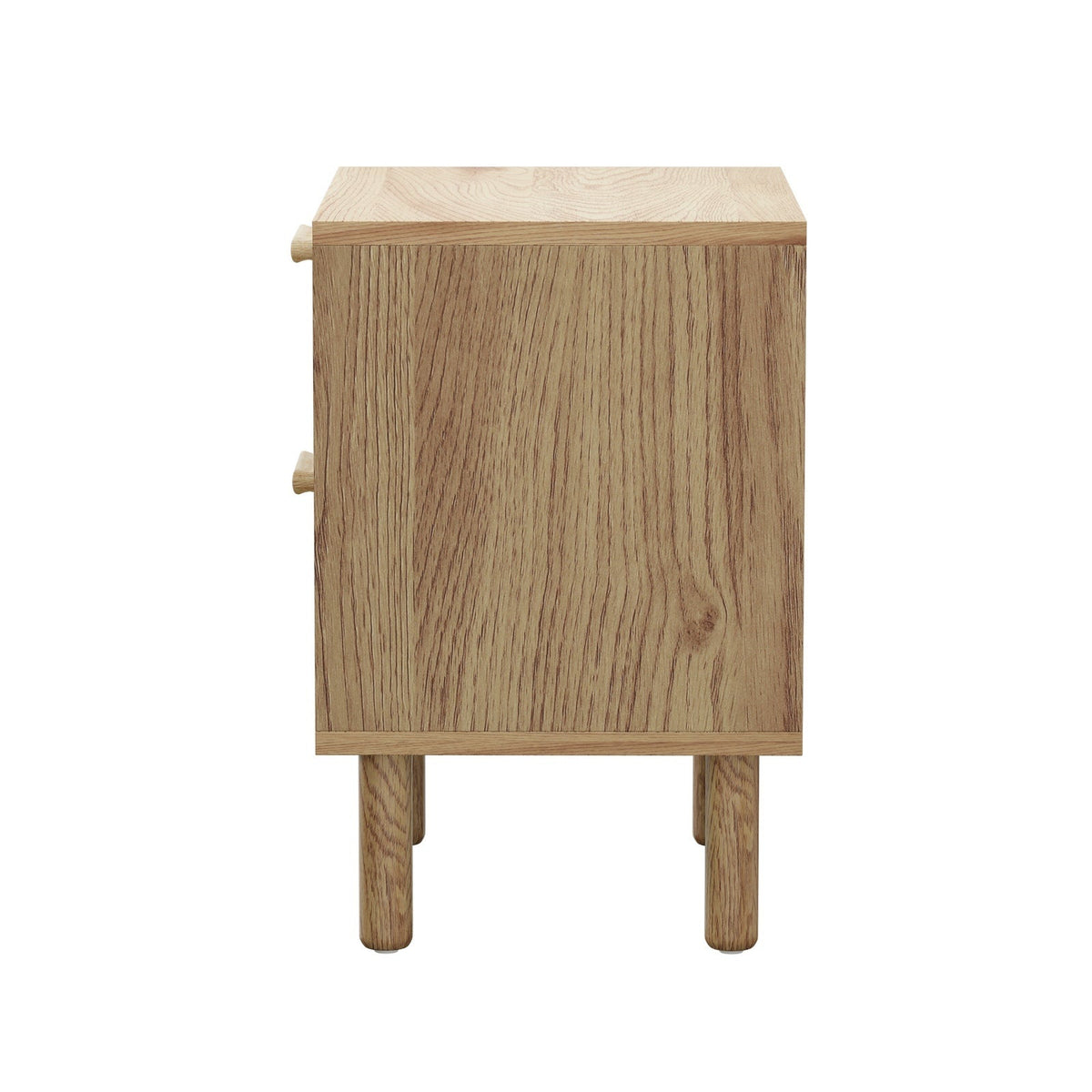 Oikiture Bedside Table Drawers Side End Tables Storage Nightstand Natural