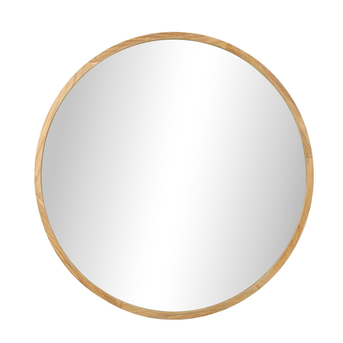 Oikiture 60cm Wall Mirrors Round Makeup Mirror Home Decor Wooden Dining Room