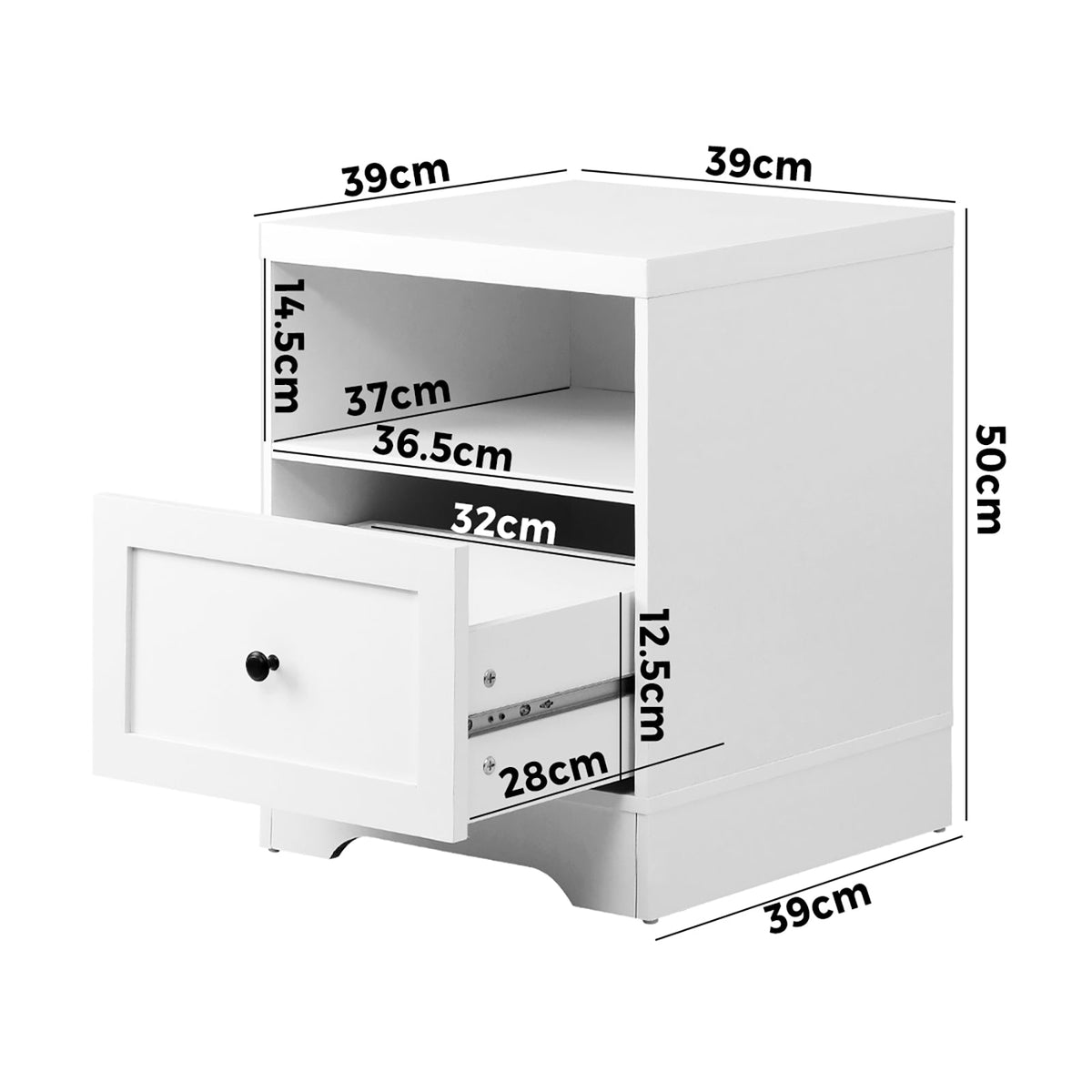 Oikiture Bedside Tables Drawers Bedroom Hamptons Furniture Storage Cabinet