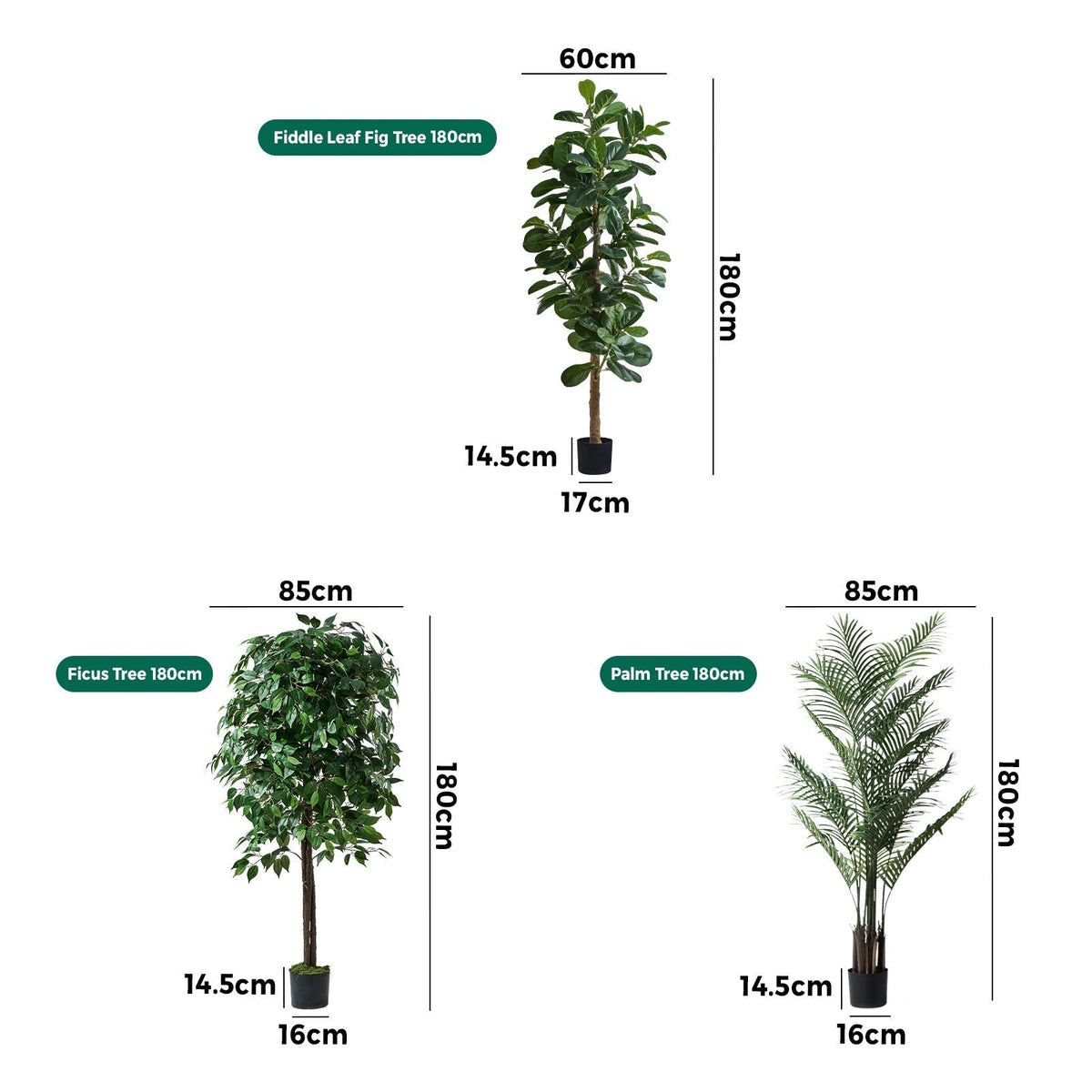 Livsip 150-210cm Artificial Potted Plants Lifelike Fake Tree Home Garden Decor