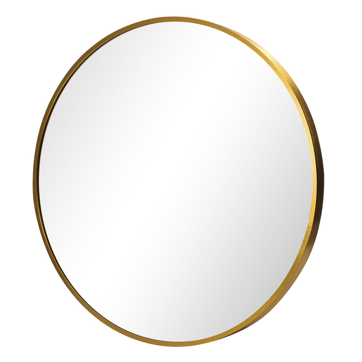 Oikiture Wall Mirrors Round Makeup Mirror Vanity Home Decor 50cm Wooden