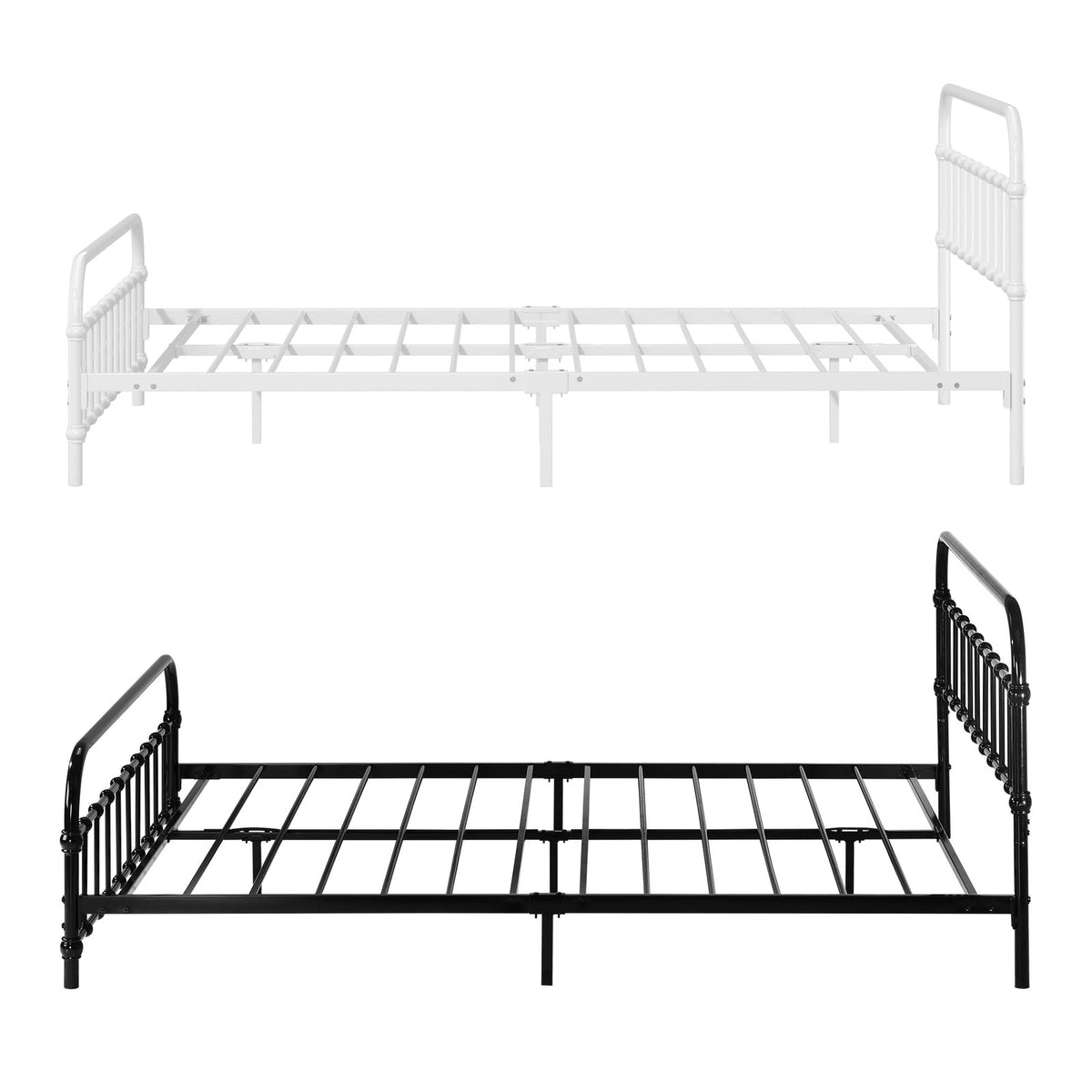 Oikiture Metal Bed Frame Queen Double King Single Size Metal Bed Base Platform