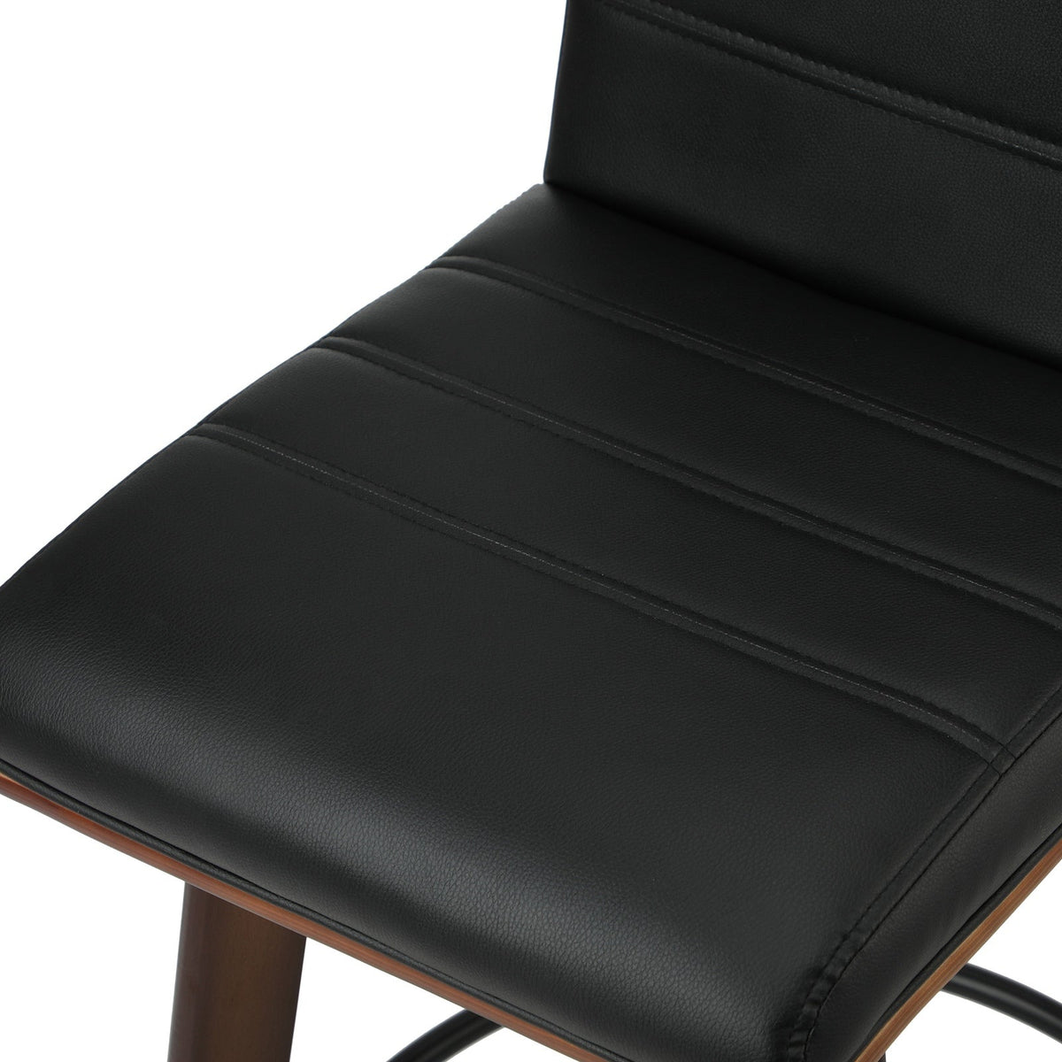 Oikiture 2x Wooden Bar Stools Kitchen Counter Swivel Dining Chair PU Leather