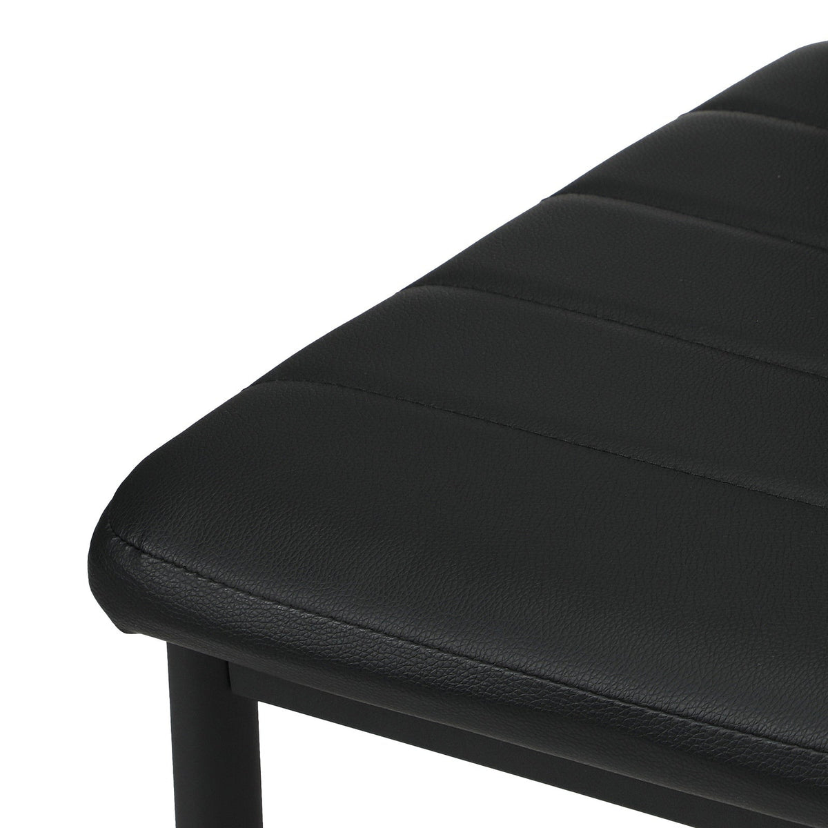 Oikiture 4PCS Dining Chairs High-Back Kitchen Chair Padded Faux Leather Black