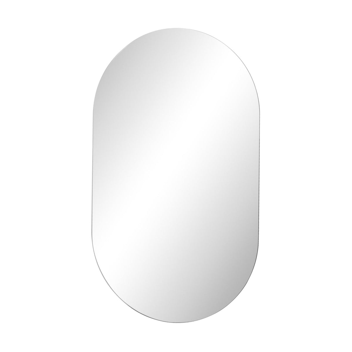 Oikiture Wall Mirrors Oval Makeup Mirror Bathroom Frameless 84x50cm