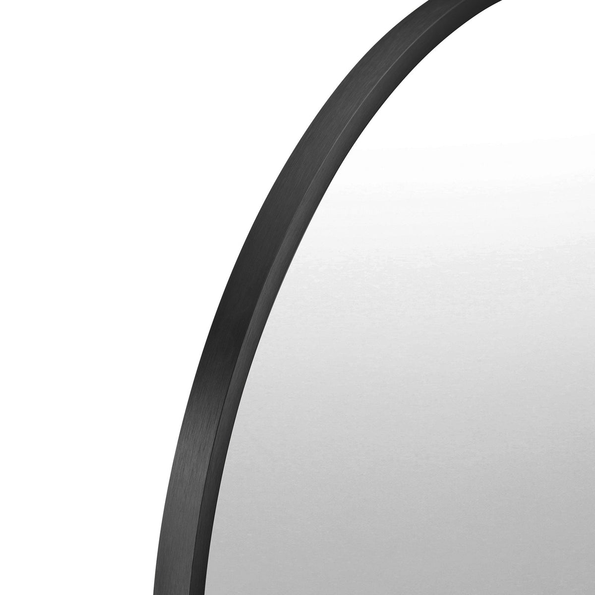 Oikiture Wall Mirrors Oval Makeup Mirror Bedroom Home Decor Black 84x50cm