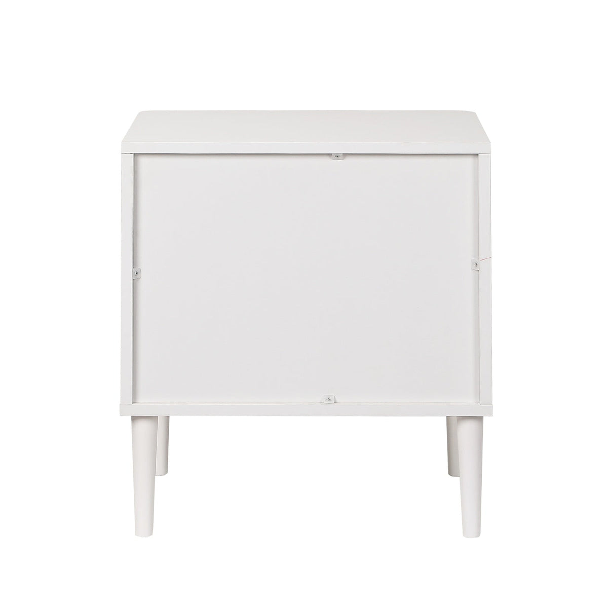 Oikiture Bedside Table Nightstand Side Storage 2 Drawers Cabinet White