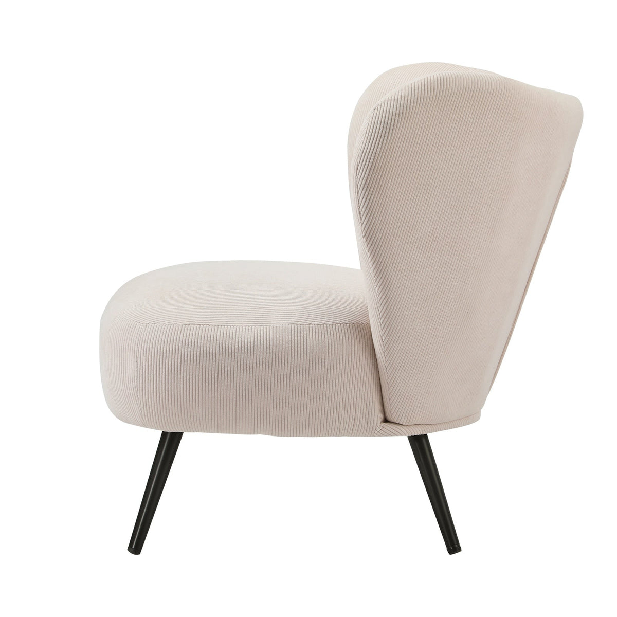 Oikiture Armchair Lounge Chair with Lumbar Pillow Wingback Velvet Beige