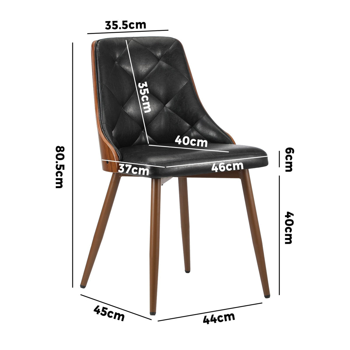 Oikiture Dining Chairs Set of 2 Tufted Glossy Faux PU Leather
